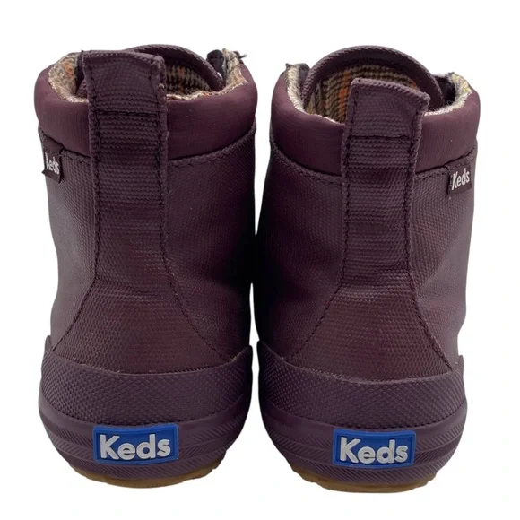 Keds Womens Shoes Scout Lace Up Boots Sz 9.5 Plum Purple Water Resistant Flat - Picture 7 of 13